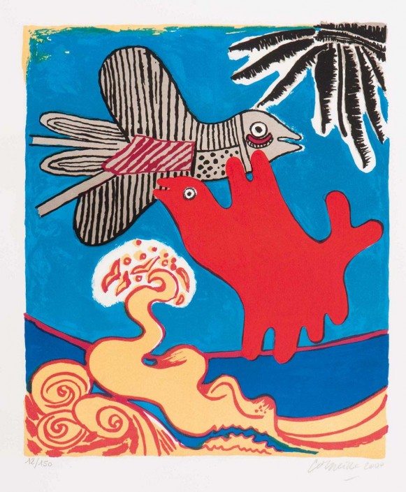 Corneille-0283-Deux-oiseaux-au-dessus-d’une-vague