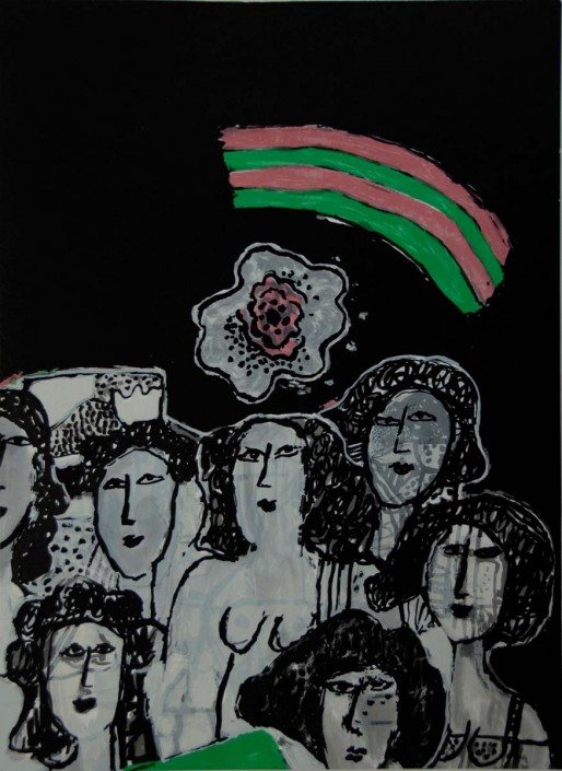Corneille-1160-Visages-de-femmes-à-l’arc-en-ciel